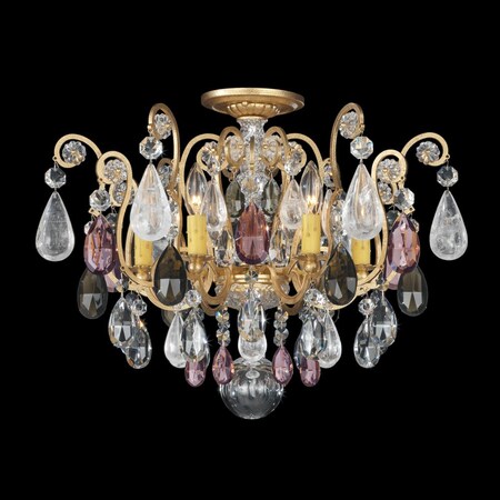 Schonbek Renaissance Rock Crystal 6 Light 110V Close to Ceiling in French Gold 3584-26AD